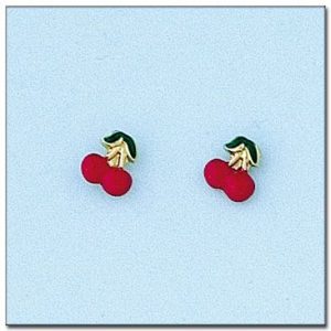 Pendientes oro 18kl cerezas