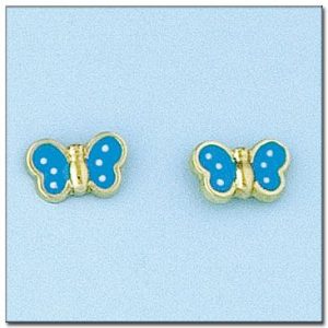 Pendientes oro 18kl mariposa