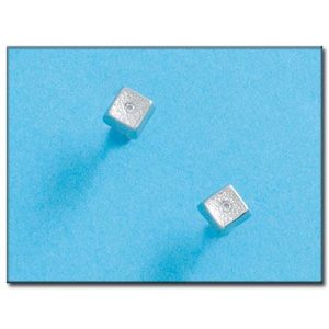 Pendientes oro blanco 18kl cuadrados