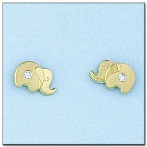Pendientes oro 18kl elefante