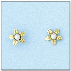 Pendientes oro 18kl flor