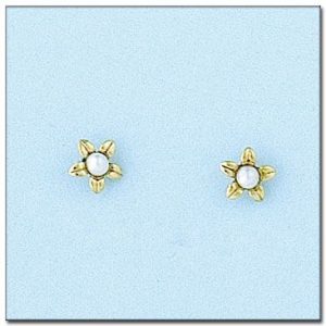 Pendientes oro 18kl flor