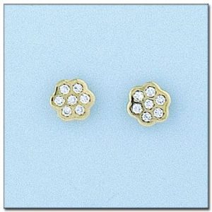 Pendientes oro 18kl flores