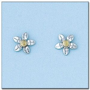 Pendientes oro 18kl flor