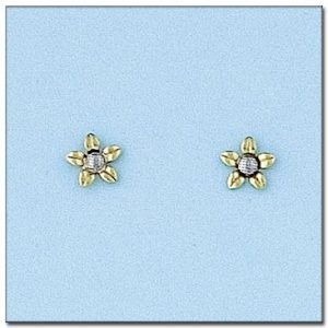 Pendientes flor en oro de 18kl