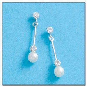 Pendientes oro blanco 18kl circonitas
