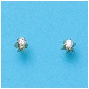 Pendientes oro 18kl estrella