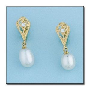Pendientes oro 18kl perlas cultivadas