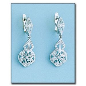 Pendientes oro blanco 18kl circonitas