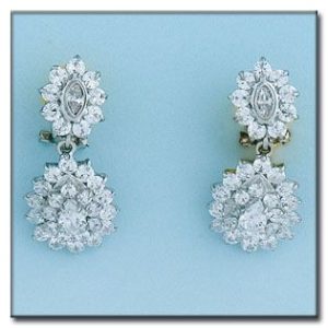 Pendientes oro blanco 18kl circonitas