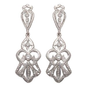 Pendientes oro blanco 18kl circonitas