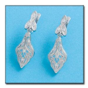 Pendientes oro blanco 18kl circonitas