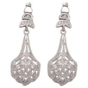 Pendientes oro blanco 18kl circonitas