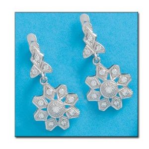 Pendientes oro blanco 18kl circonitas