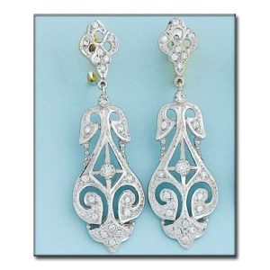 Pendientes oro blanco 18kl circonitas