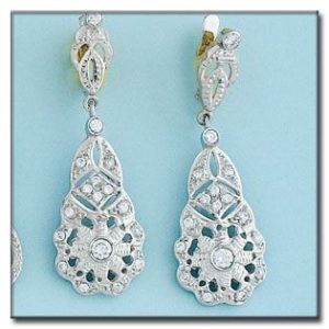 Pendientes oro blanco 18kl circonitas