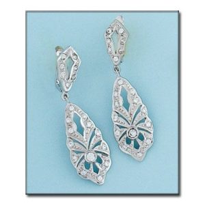Pendientes oro blanco 18kl circonitas