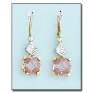 Pendientes bicolor oro 18kl rosa