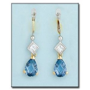 Pendientes oro 18kl bicolor circonitas