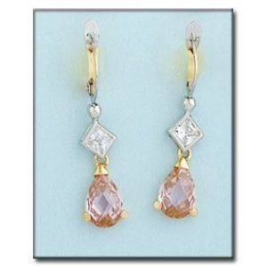 Pendientes oro 18kl bicolor rosa