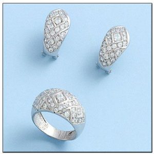 Pendientes oro blanco 18kl circonitas