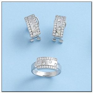 Pendientes oro blanco 18kl circonitas
