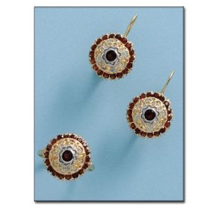Pendientes oro 18kl granate