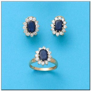 Pendientes oro 18kl zafiros finos