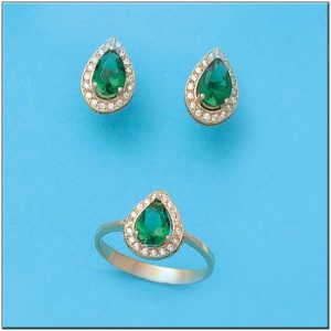 Pendientes oro 18kl crisopal verde