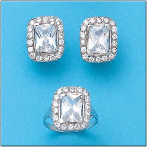 Pendientes oro blanco 18kl circonitas
