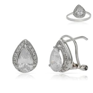Pendientes oro blanco 18kl circonitas