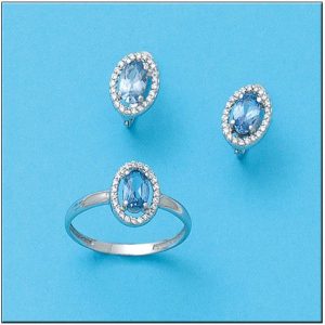 Pendientes oro blanco 18kl circonitas