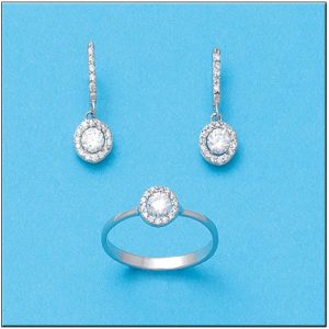 Pendientes oro blanco 18kl circonitas