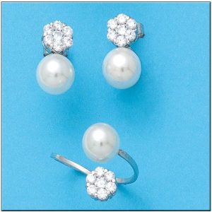 Pendientes oro blanco 18kl perlas cultivadas