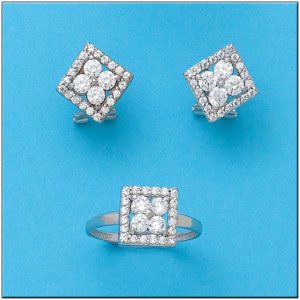 Pendientes oro blanco 18kl circonitas