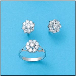 Pendientes oro blanco 18kl circonitas