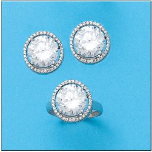 Pendientes oro blanco 18kl circonitas