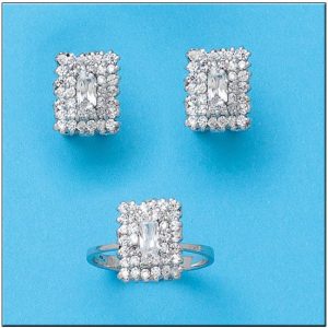 Pendientes oro blanco 18kl circonitas