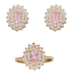 Pendientes oro 18kl nano morganita