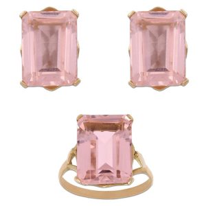 Pendientes oro 18kl nano morganita