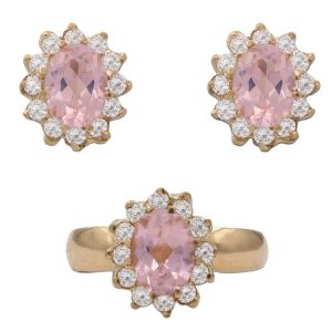 Pendientes oro 18kl nano morganita