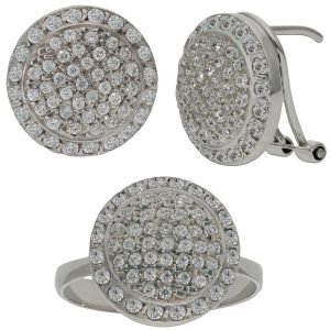 Pendientes oro blanco 18kl circonitas