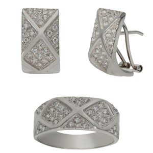 Pendientes oro blanco 18kl circonitas