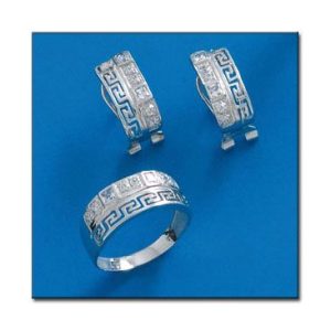 Pendientes oro blanco 18kl greca