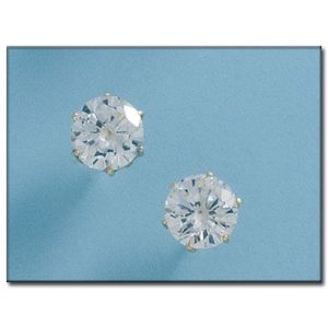 Pendientes oro 18kl circonitas 9mm