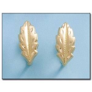 Pendientes oro 18kl hoja