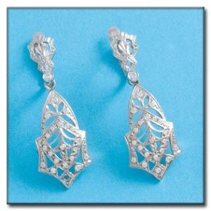 Pendientes oro blanco 18kl circonitas
