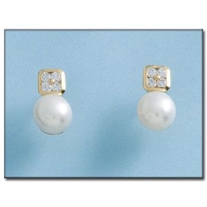 Pendientes oro 18kl con perlas