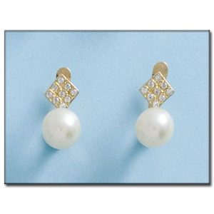 Pendientes oro 18kl con perlas