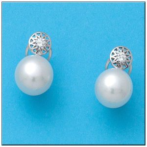 Pendientes oro blanco 18kl circonitas